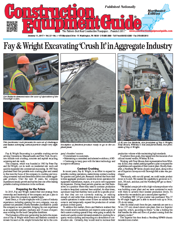 Construction Equipment Magazine Fay & Wright Excavating